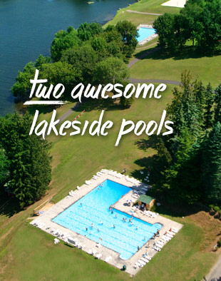two lakefront pools