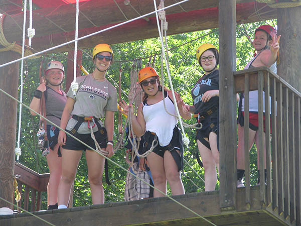 ropes course at wellness camp