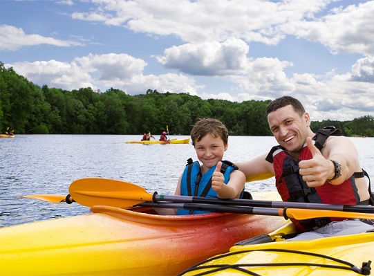 kayaking at weight loss camp